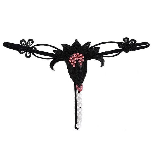 Hengyuanxiang sexy ladies self-masking thong sexy men's underwear transparent temptation beads massage no need to take off hot t-pants transparent n2 pink + n2 blue M 80-120Jin Jin equals 0.5 kg