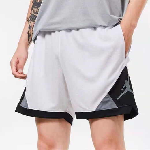 AEROGAMI-Nike新款Air飞人夏季AJ美式DRI FIT透气运动篮球速干短裤五分裤C 耐克1371白/灰 耐克L
