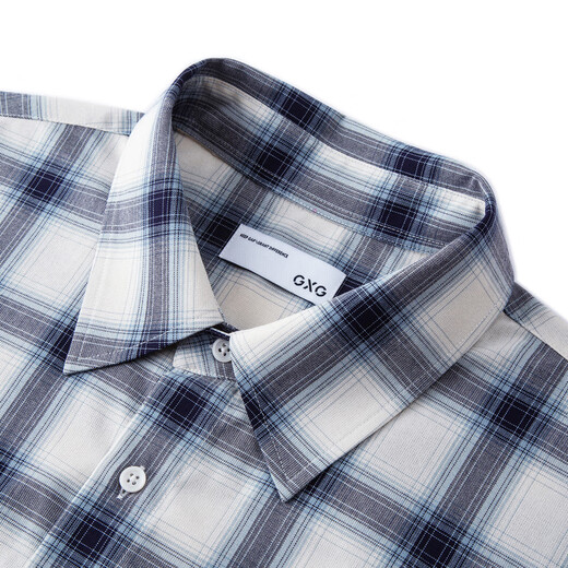 Gxg oleg conception chemise à manches courtes décontractée pour hommes de 24 ans Plaid gris d'été 185 / xxl