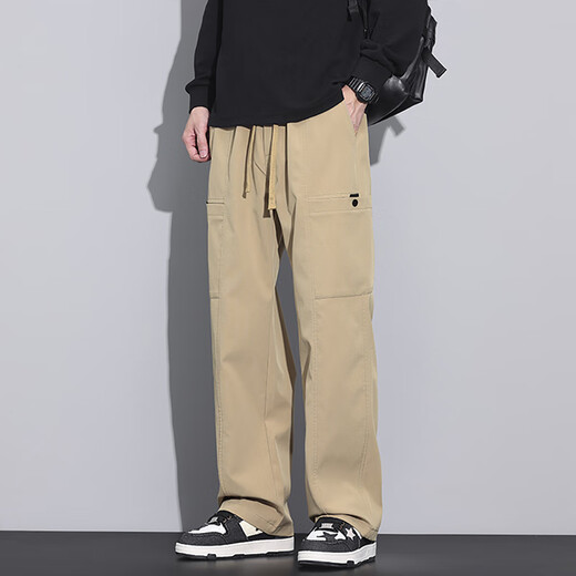 JEEP SPIRIT casual pants men's spring and autumn new style trendy sports loose straight work pants casual long pants men 9856 military green + 9856 khaki XL