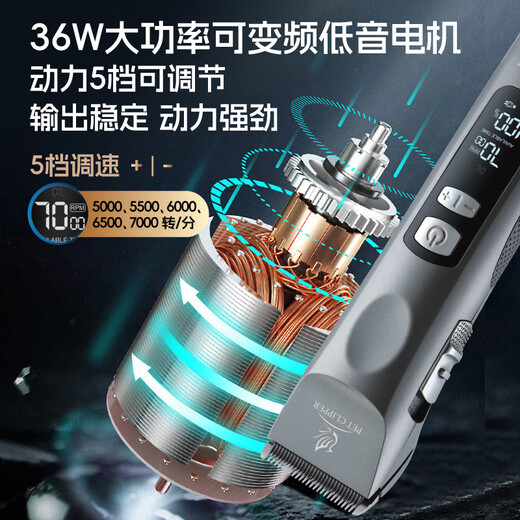 Xuanniao pet electric clipper dog hair shaving device professional large electric clipper high power Bichon Teddy grooming cat bass Vibrant Orange complete machine + 13mm blade