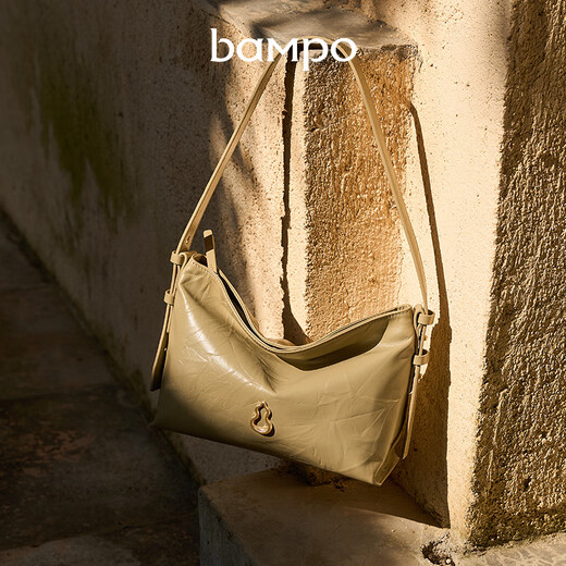 Banpo Decoration Family (bampo) new bag small first-layer cowhide hand-scratch pattern small bag fashionable high-end women's bag shoulder crossbody bag gift ink black