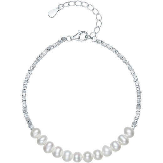 Saturday blessing broken silver pearl bracelet birthday gift for women X0713410 4.5-5mm 16+3cm