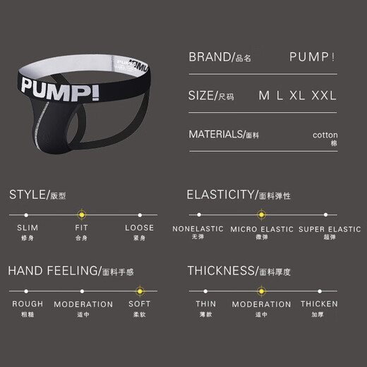 Mystery, confidential delivery, men's self-hybrid underwear, breathable, sexy, U-convex, double-butt underwear, men's briefs, passion, black, pure cotton, low-waisted men's underwear, tight-fitting cotton butt-lifting thong XL