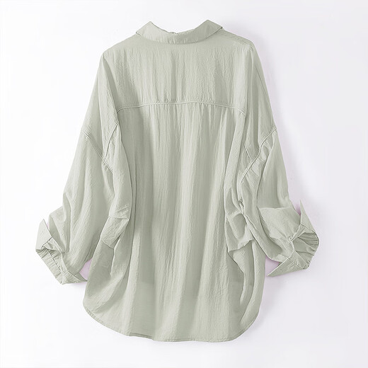 
Cypress long-sleeved shirt 2025 autumn new women's fashion thin single-breasted lapel loose shirt