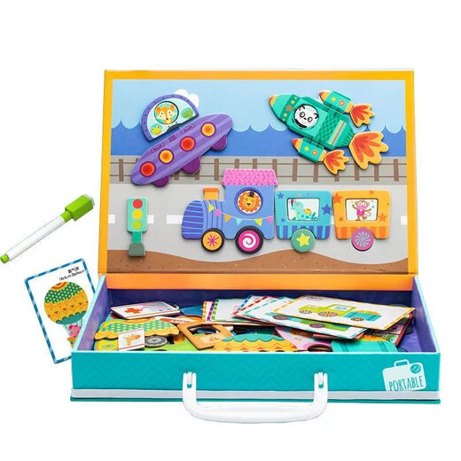 Ropa magnética infantil Cambio de juego Pegatizas magnéticas para niños y niñas Pegatinas de 3 a 6 años juguetes Kindergarten 5 Transporte Pinpinle