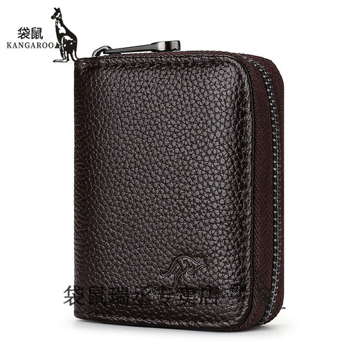 Bolsa de tarjeta de cuero genuina de canguro para los hombres Certificado de tarjeta multi-tarjetas antidemagnetización Anti-thtt Clip Licencia de conducir de gran capacidad Caja de tarjeta de conducir pequeña Integrada Posición de 20 tarjetas JD