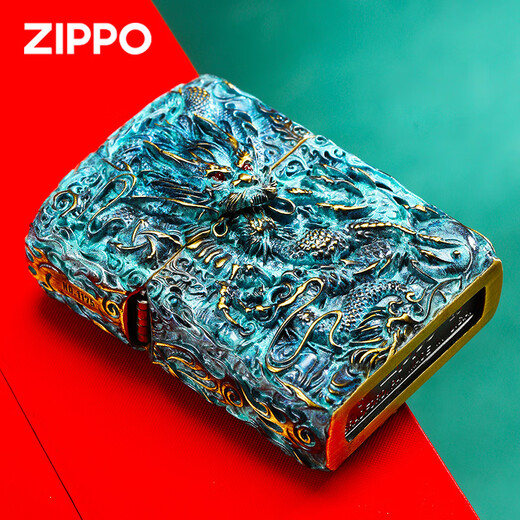 ZIPPO正版zippo煤油打火机盔甲机防风男士送礼收藏级官方 烧色龙凤-单机版 DY9902TJ