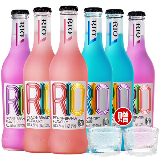 RIO锐澳鸡尾酒预调酒洋酒气泡酒果酒聚会派对分享瓶经典玻璃瓶275ml 275ml*6瓶 3口味混装