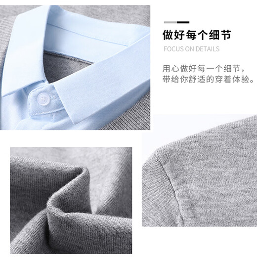 TOME BORNEK American Tommy Autumn and Winter Cardigan Men's Fake Two-Piece V-neck Sweater Warm Thickened Business Shirt Sweater Navy XL 115 (recommended 140-160Jin Jin equals 0.5 kg)