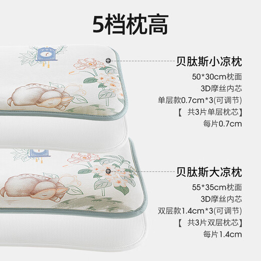 Betas baby pillow in summer breathable baby ice silk cool pillow newborn 0-3 year old children cloud pillow adventure forest