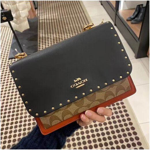 Coach (Coach) Amerikaner Einkaufsagent Coach/Trainer Frauenbeutel Klare gedruckte Kettenbeutel One-Shoulder Crossbody Bag Wandering Bag Orgel Brauner Druck CC878 Größe ca. 26*17*8,8c
