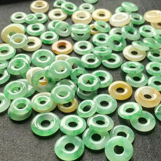 Moqianxue myanmar Jade Yang Green Серьги пончики ic