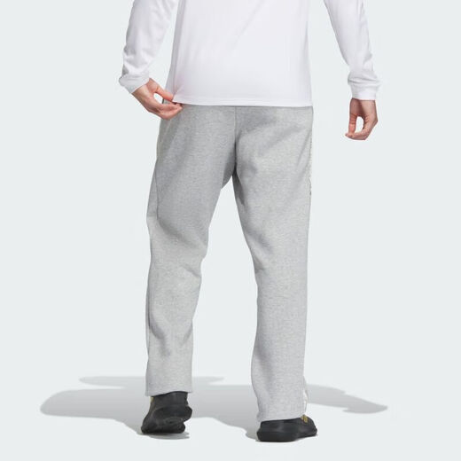 阿迪达斯（adidas）运动裤男裤秋季休闲裤针织宽松直筒裤长裤GK9273 JE3496灰色加绒 L