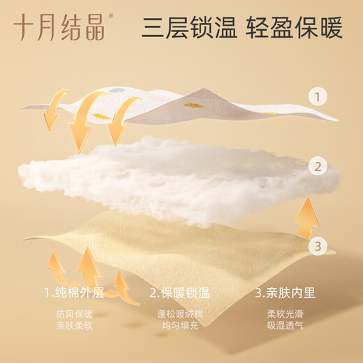 October crystallized baby half-back autumn and winter quilted newborn pure cotton clothes baby tops category a