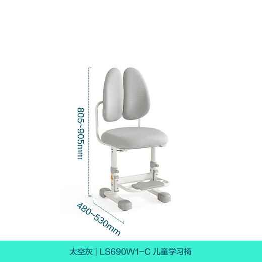 LINSY KIDS林氏儿童学习椅学生写字椅子可升降座椅 【灰】LS690W1-C学习椅