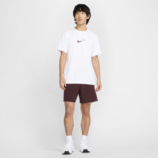 耐克（NIKE）官方HYVERSE DRI-FIT男子防晒速干短袖上衣夏季T恤HV4882 100白/鲜亮勃艮第酒红/银 M