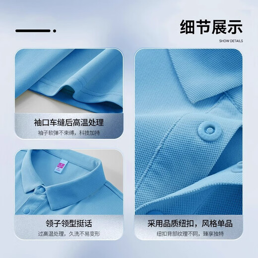 Paul Lanzhi Bololanzhi Camisa de alta gama Polos de gama El equipo de ropa de trabajo personalizado Camisa cultural de verano Summer Silk Maneva Corta Trabajo Trabajo Logotipo de impresión JSH-9921 Soft y suave skin-skin-sky Blue Free Personalización gratuita XL