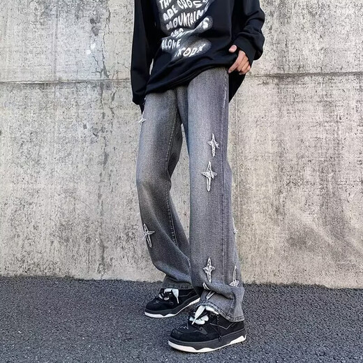 Men's Men's Man's совместный американский стиральный ретро-джинсы мужской новый модный бренд свободная повседневная рабочая одея