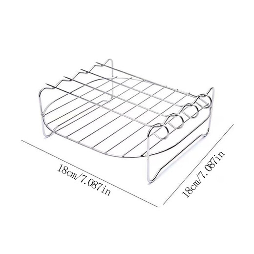 FANCYCHIC 96% rate air fryer steam rack grill special oven household barbecue accessories double-layer barbecue can be baked universal barbecue rack special for air fryer easy barbecue stainless steel 4 free barbecue sticks