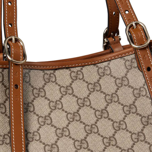 古驰（GUCCI）女包托特包手提包双G Emblem系列中号托特包送女友礼物 中号米色棕色815213FAD6L9758