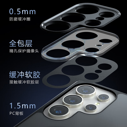 Smorss适用三星s25ultra手机壳 s25ultra保护套MagSafe磁吸软边镜头全包防摔磨砂防指纹男女超薄 黑色
