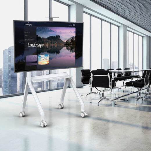 ProPre Mobile TV Stand (32-120 inches) Universal Floor TV Mount TV Cart Video Conferencing Display Mobile Cart Floor TV Stand 42-86 inches Elegant White Fashion Home Office