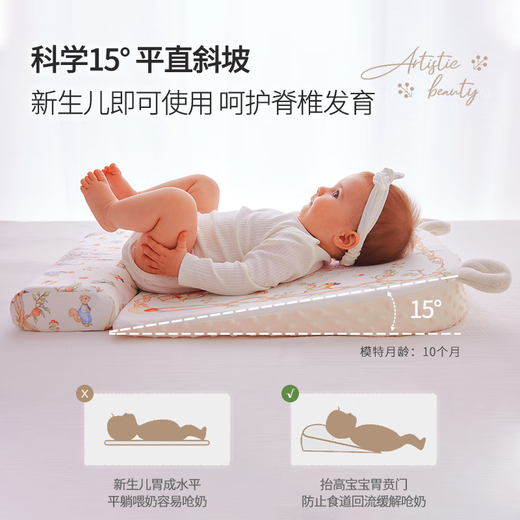 DOMICOCO Baby Anti-Spitting Slope Pillow Newborn Feeding Slope Pad Baby Prevents Milk Overflowing and Lying Sleeping Artifact Afternoon Leisure Time Hip Support to Prevent Sliding
