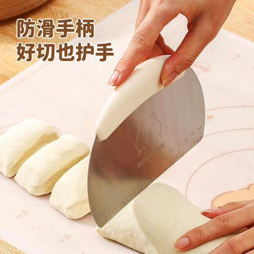 MAXCOOK dough cutter scraper baking tool cutter stainless steel household sausage cutter toast scraper with scale MCD5189