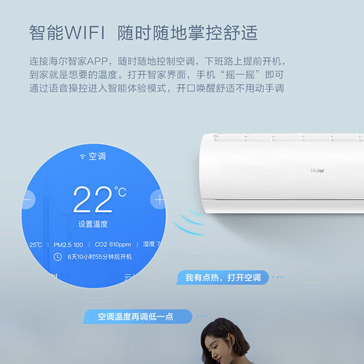海尔（Haier）空调挂机1.5匹 净畅 一级能效变频【小红花】 壁挂式空调卧室挂机以旧换新KFR-35GW/B1KPB81U1