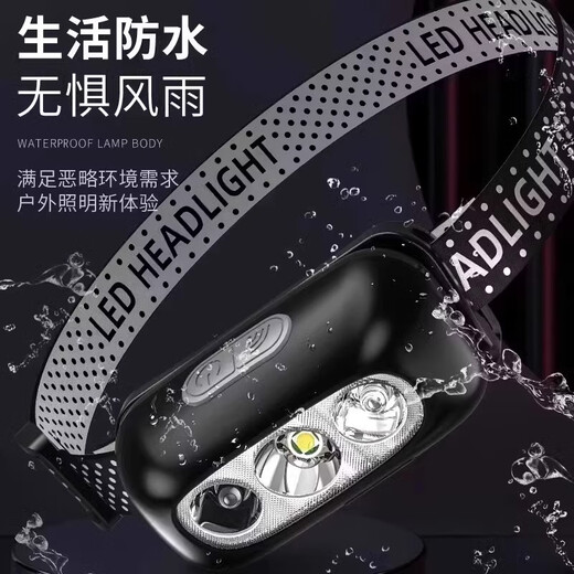 Oreille médicale, nez, gorge, phare, lampe à pince à capuchon à induction, lumière forte, casque de charge ultra lumineux, lampe de poche de la batterie ultra-longue 9900W, sans détection, 180h