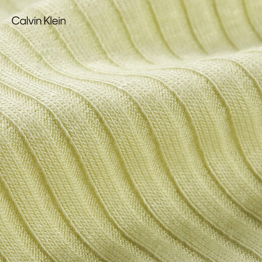 Calvin Klein Underwear [Modern Gravity Belt] 25 Spring and Summer Women's ck Jacquard Ribbed Bikini Underwear Women QF8022AD TOC-Cream Yellow 1 M