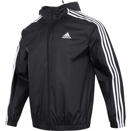 阿迪达斯 （adidas）外套男装 25夏季新款运动服跑步健身训练透气休闲连帽夹克上衣 梭织外套/黑色/紧口袖口 晒图返1 S