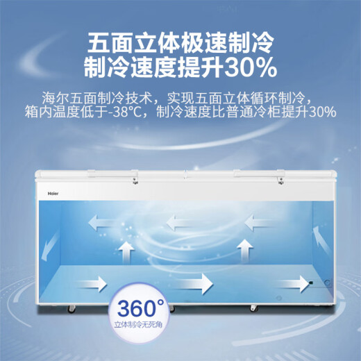 海尔（Haier）冰柜商用大容量 500升以上 双开门超低温全冷冻速冻海鲜柜 单温节能省电冷柜 719电子控温-38度速冻丨长1.86米 719L