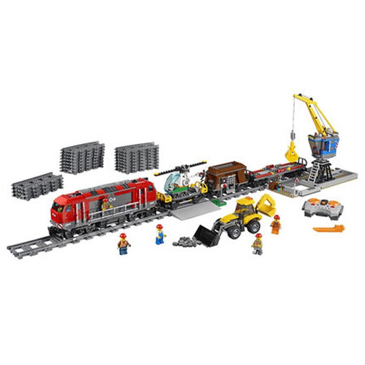 Lele Brothers City Series 60098 Train à charge lourde Version à distance de télécommande Train Enfants Assemblées Chinois Building Blocs Toys 02009 Version télécommandée de train à charge lourde