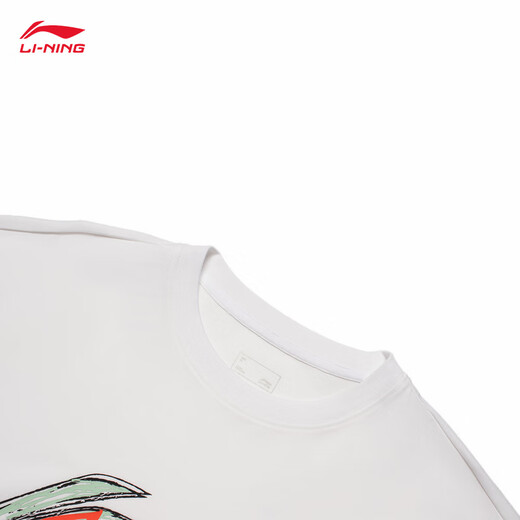 Li Ning short-sleeved T-shirt cultural shirt men's summer LOGO letter printed round neck sportswear AHSU745