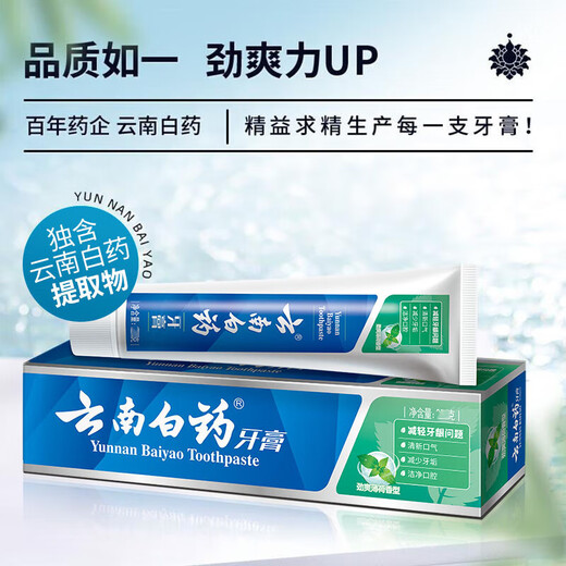 云南白药牙膏 高地留兰香薄荷金口健清新口气呵护牙龈家庭装实惠装 【100g】劲爽薄荷100g