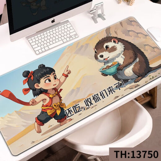 Zikaman Nezha Pad Nezha AO Bing Mouse Mouse Games Extra Lares E-Sports Desk Desk Desk Keyboard Pad 13751 Submarea Nezha y Ao Bing 800x400x3mm