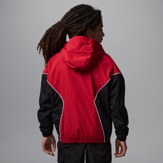 耐克（NIKE）Jordan官方耐克乔丹男童大童防泼水基础款夹克外套梭织IB8384 687健身红/黑 135 XS