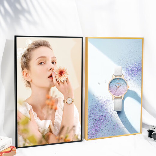 Shantou Lincun rechtwinkeliger A4 -Fotorahmen Aluminiumlegierung Open Advertising Frame A3 Poster Frame Magnetic Einfacher Bilderrahmen Factory Direktvertrieb Schwarz 270*3878K Größe