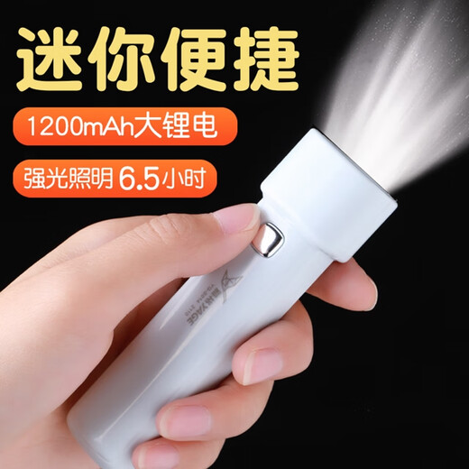 日禾盛唐小手电小夜灯充电儿童学生家居停电应急照明户外夜钓迷你便携小型 3888白（中号耐用款）
