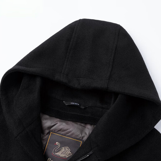 DK High-End-Herrenhäuser-Wollmantel Herren Winter mit mittlerer Länge doppelseitiger Wollwehrtermine verdickte Liner Wollmantel Schwarz XL 180