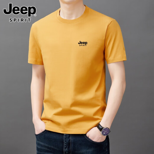 Jeep Spirit Jeep Brand Jeep Camiseta de manga corta para hombres Mandilla de moda y verano Camiseta de algodón de algodón de algodón de algodón puro de algodón puro ys9929 gris XL 115 [126-140Jin [Jin equivale a 0.5 kg]]]