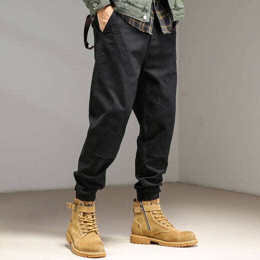 JEEP SPIRIT Jeep Overalls Men's Autumn and Winter Sports Leg Pants Men's Casual Men's Pants Black XL