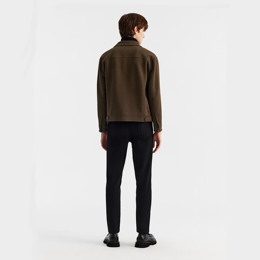 Biyinlefen, not easily deformed, spring and autumn men's jacket, fashionable retro warm windproof woolen jacket, light business and versatile 00coffee M /100