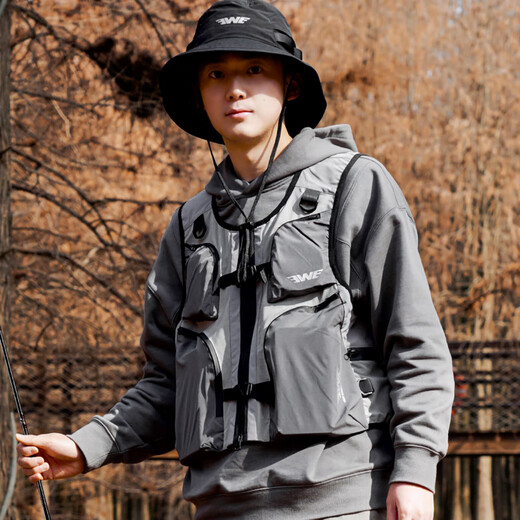 Summer 2025 new outdoor multi-pocket vest for fishing, mountaineering and cycling, four-season multi-functional men's and women's work vest, gray, one size fits all