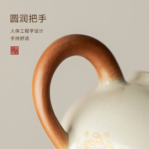 Tangfeng Ru Kiln Teapot Tea Household Single Pot High-end Ceramic Ice Crack Glaze Xishi Pot One-person Kung Fu Tea Drinking Equipment