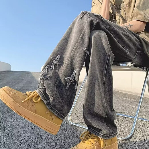Men's Men's Man's совместный американский стиральный ретро-джинсы мужской новый модный бренд свободная повседневная рабочая одея
