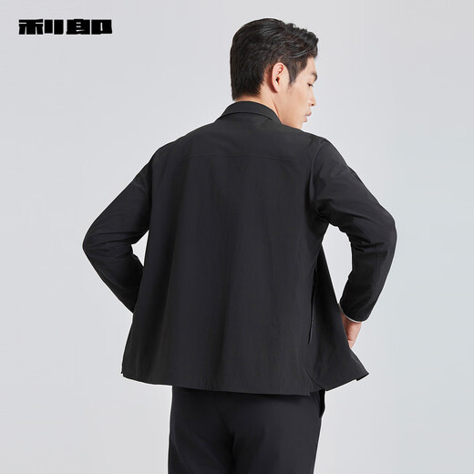 Lilang three-proof jacket men's coat thin spring 25 commuter business casual anti-fouling windproof men's executive jacket black (lapel style) G5CFY0031Y XL 175/92A