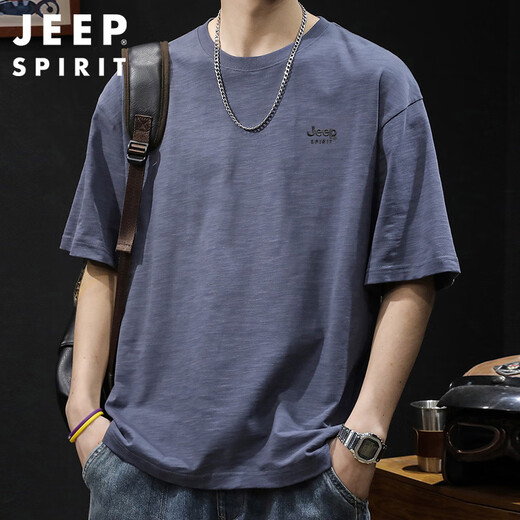 JEEP SPIRIT Jeep short-sleeved T-shirt men's summer bamboo cotton tops trendy brand casual T-shirt men's dark gray XL JEEP SPIRIT Jeep short-sleeved T-shirt men's summer bamboo cotton tops trendy brand casual T-shirt men's dark gray XL
